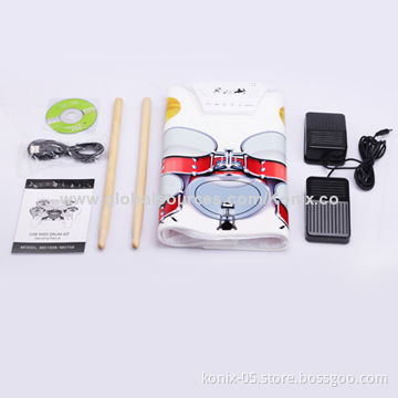 Electronic drum kit with drum sticker, hand drum technology gadget for kids, drum electronic USB